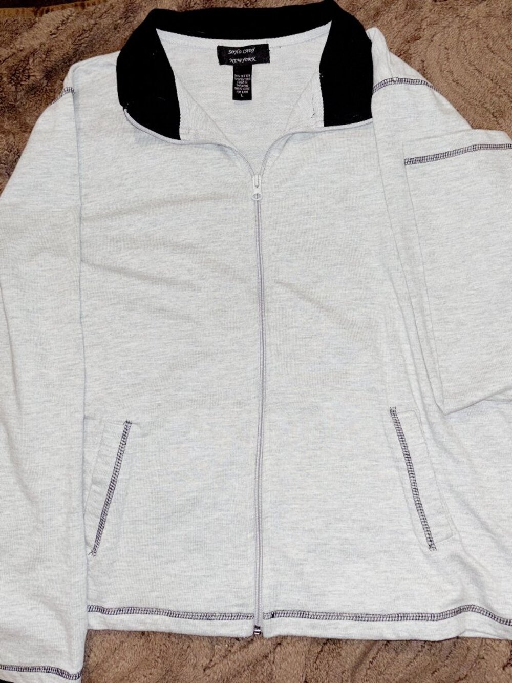 Ladies Soho Lady Gray Zippered Lightweight Sweat w/Pockets Size Large New/no tag